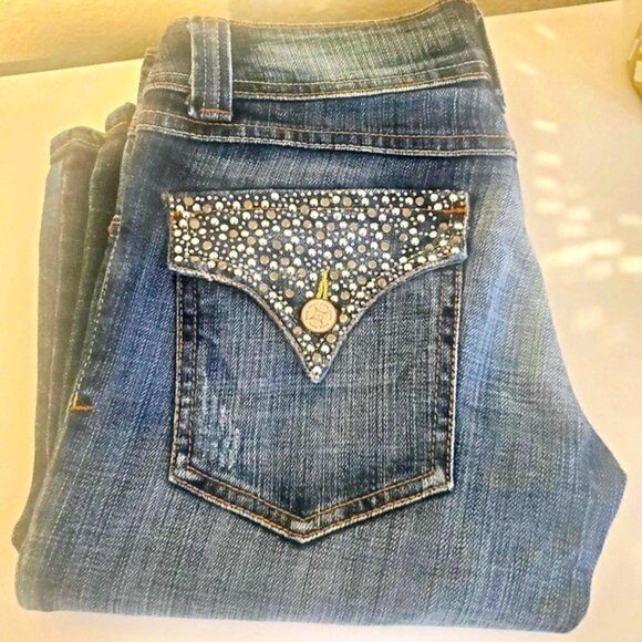 Flying Monkey | Studded Pocket Bootcut Jean - Picture 3 of 6